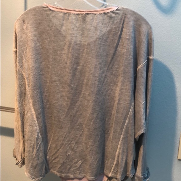 Anthropologie Tiny Grey Cotton embroidered Top. - Picture 5 of 7